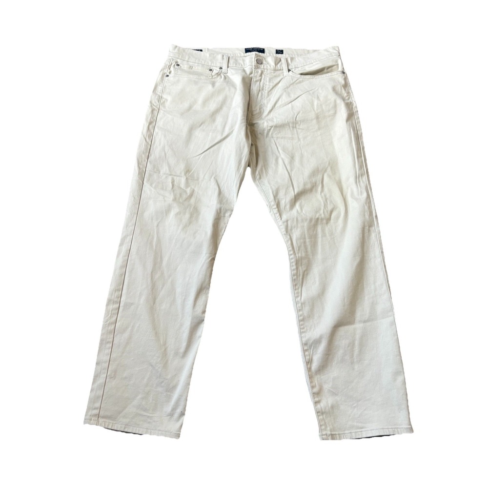 Lucky Brand 121 Slim Straight Pants Mens 38x30 Tan Khaki Casual Chino